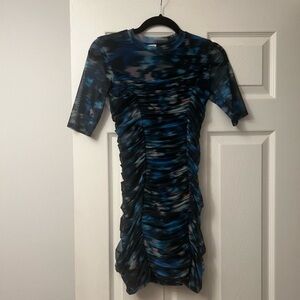 Aritzia Indigo Blue Mix Ruched Dress